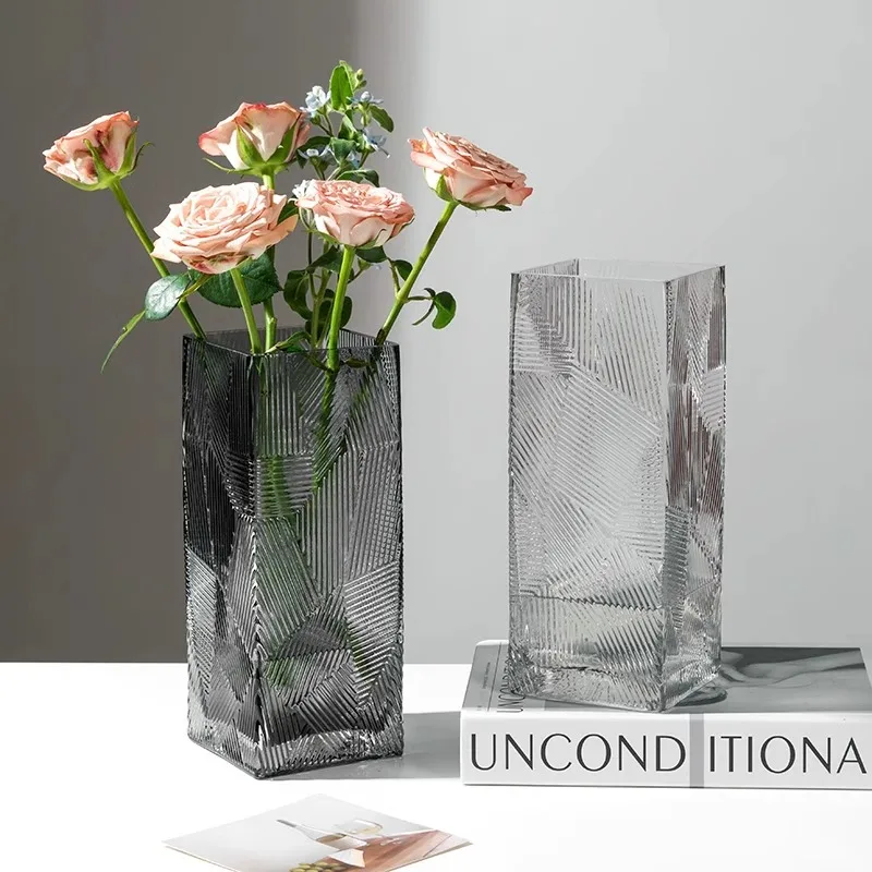 

New Chinese style transparent glass vase hydroponic plants flowers living room dining table glass ornament creative crafts