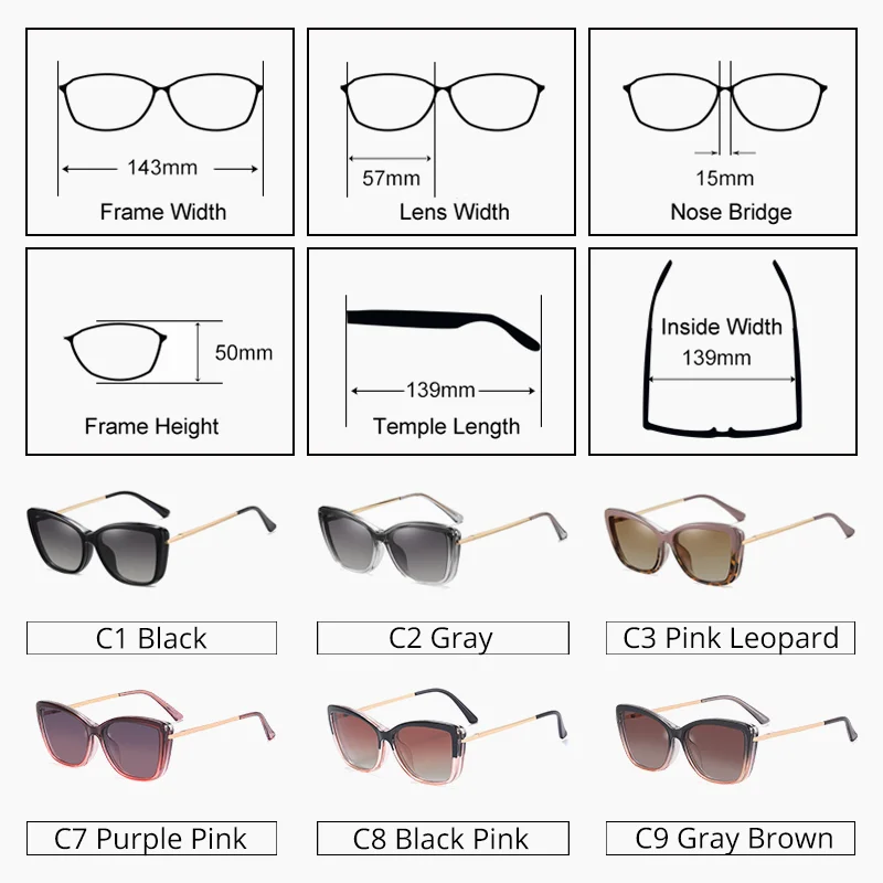 Ralferty 2 Trong 1 Kính Phân Cực Nam Châm Kính Mát Mắt Mèo Vintage Mắt Kính Trong Suốt Người Phụ Nữ 2021 Nam Châm Kẹp Trên Kính Quang Học Khung Hình