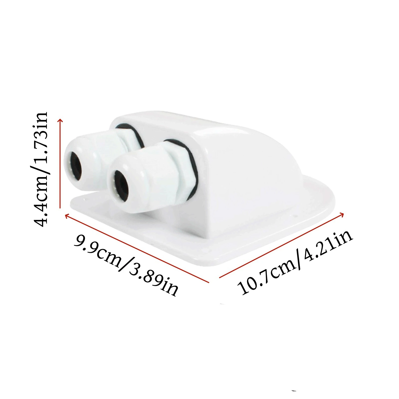 Roof Cable Entry Gland Box IP68 Waterproof Double Cable Gland Box for Solar Panel RV Caravan Boat, No Drilling, UV Resistant ABS