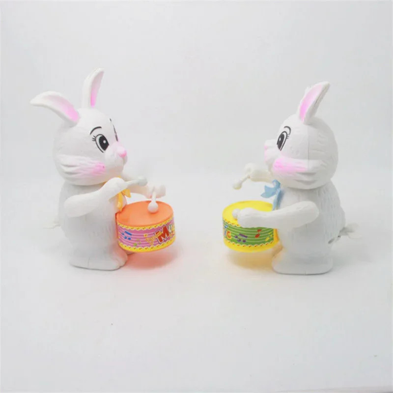 1pcs Funny Cartoon Rabbit Drumming Toy Wind-Up Clockwork Educational Toy Gift for Kid Gifts Children\'s Wind-up Toys