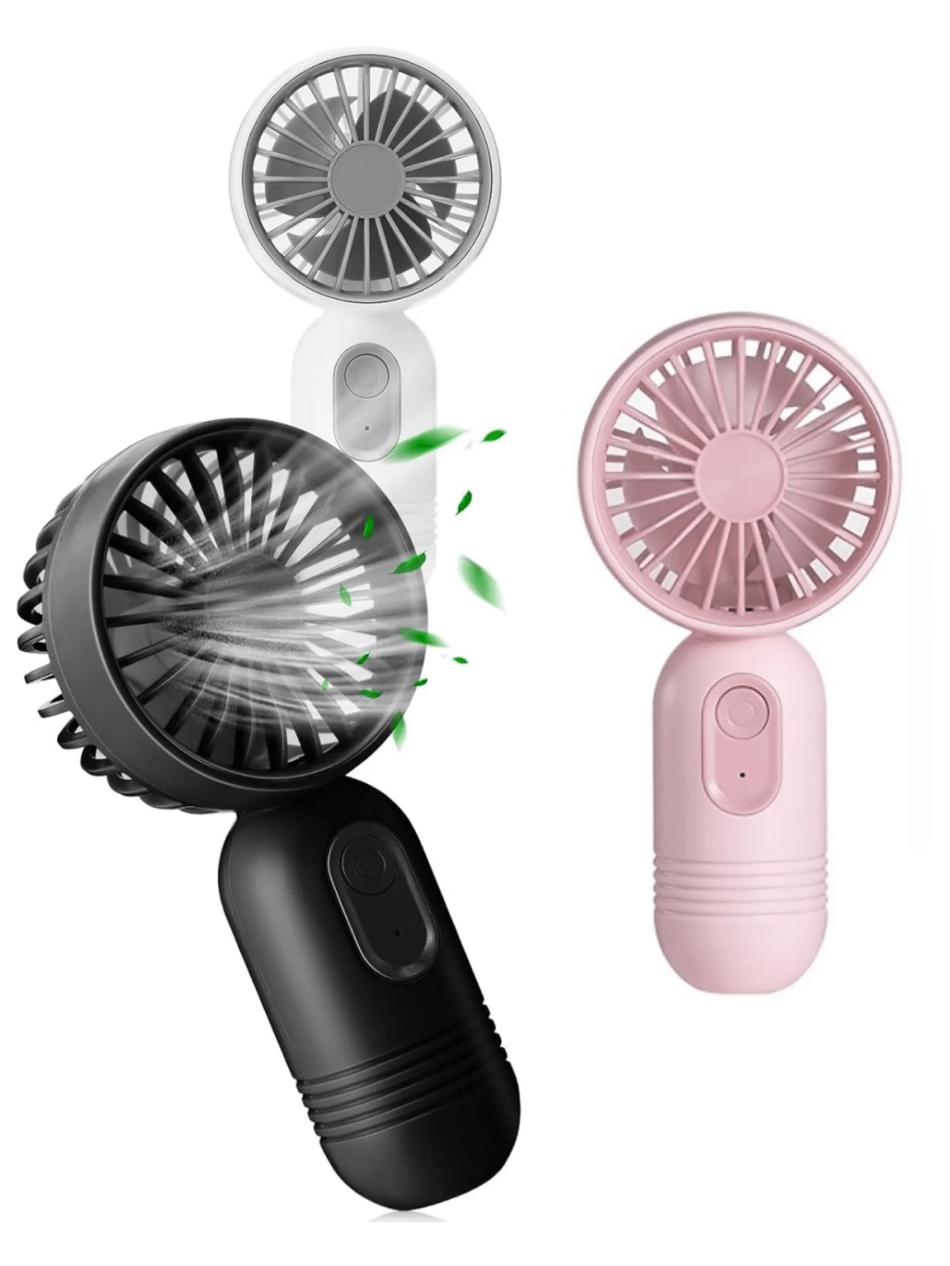 LMMAKE Mini Portable Fan, Cute Handheld Fan Battery Operated Lightweight Small Personal Fan With 3 Speeds And USB Rechargeable Eyelash Fan For Stylish Girl Kids Women Men Office Outdoor Travel Camping