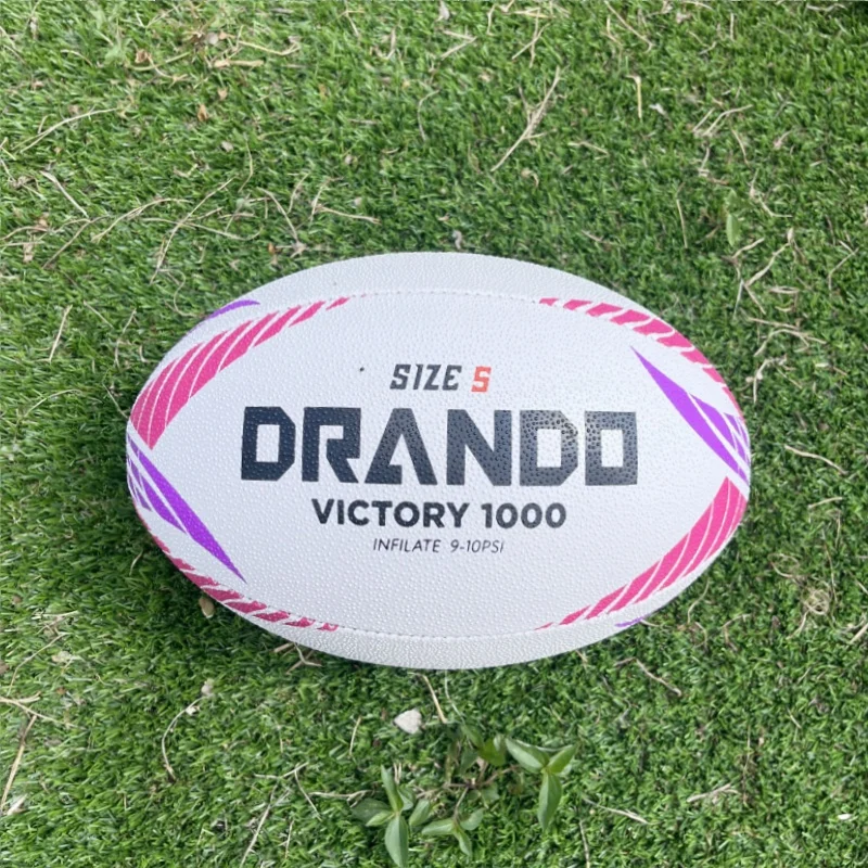 كرة الرجبي مقاس 4 مقاس 5 قبضة ثلاثية الأبعاد ومتانة 3 طبقات بناء مصفح لتدريب الرجبي