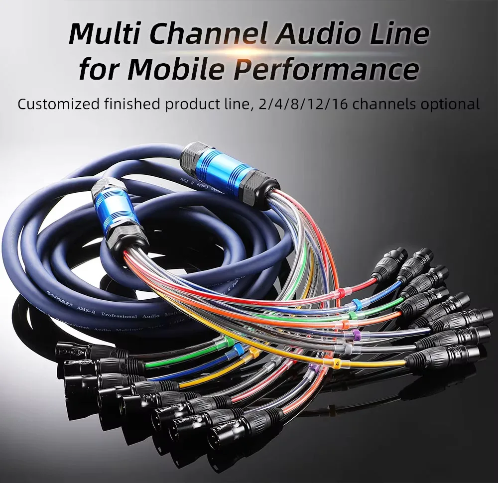 Manual Welding XLR Snake Cable 2 4 8 12 16 Channels Female to Male Multi-channel Stage Mobile Mixer Microphone Audio Signal Line