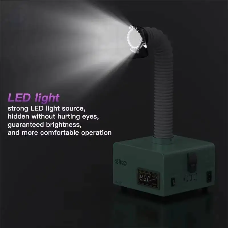 SK-102 Soldering Smoke Extractor with LED Light & Activated Carbon & HEPA Filters 5V3A USB for Efficient Welding Fume Removal​
