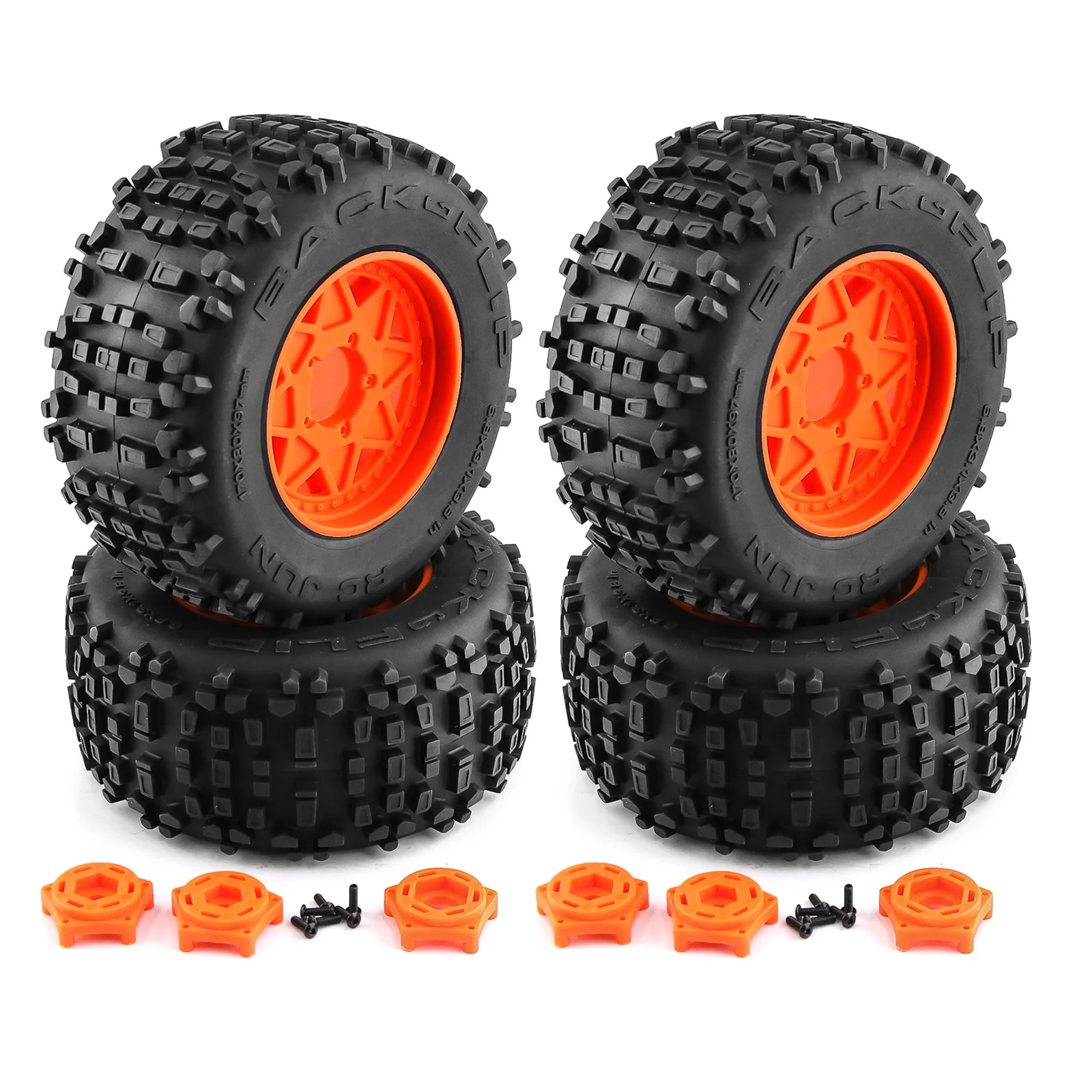 4 SZTUK 173mm 1/7 1/8 Monster Stunt Truck Tire z sześciokątnym kołem 12mm 14mm 17mm do Traxxas Sledge ARRMA KRATON Outcast Tamiya