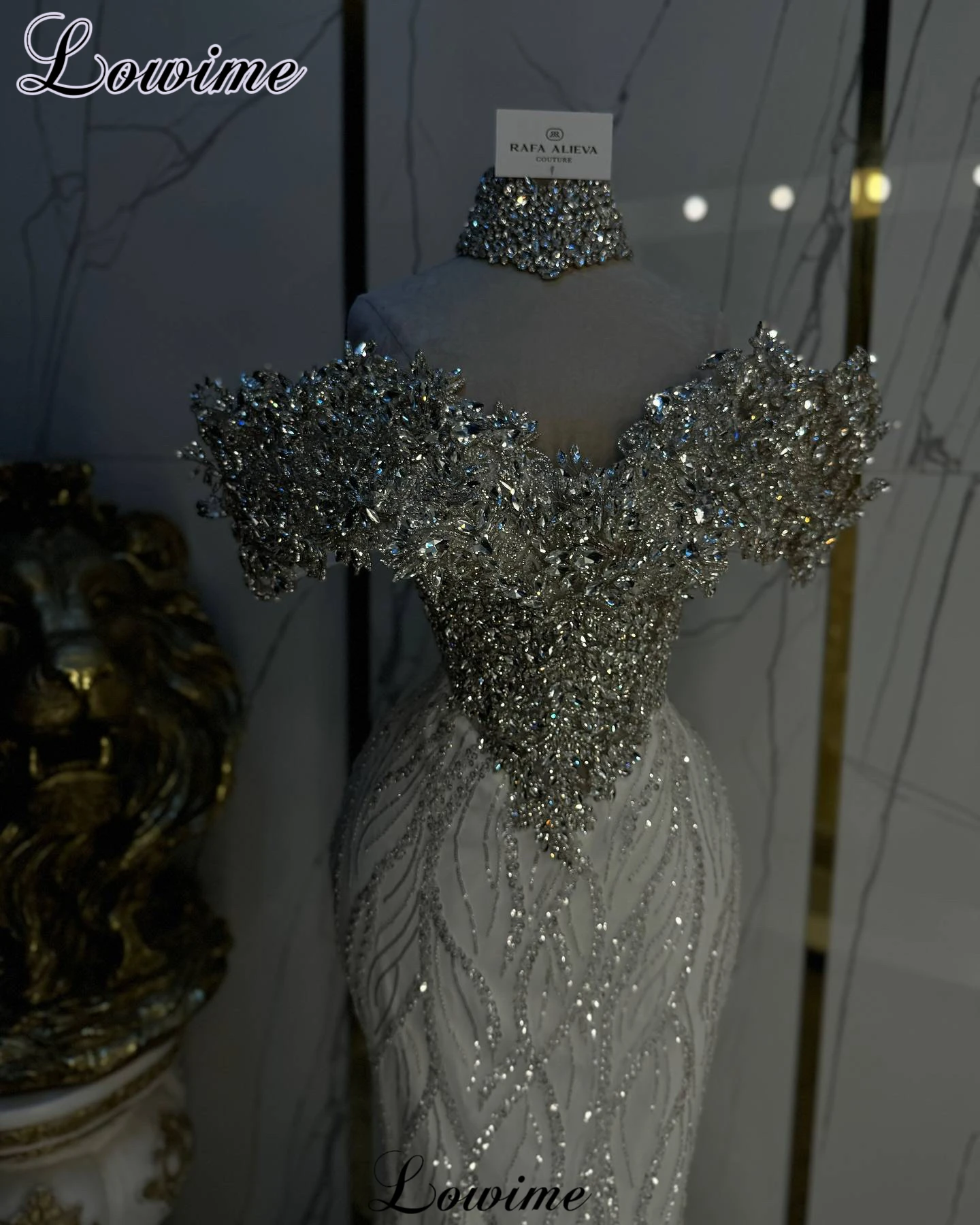 Bling Bling Crystals Evening Dresses Mermaid Off Shoulder Luxury Prom Dresses Formal Occasion Dress Robes De Soirée Customized