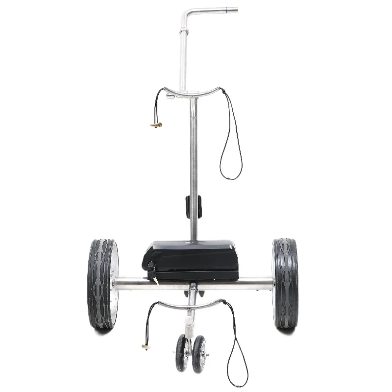 Customized Long Range Stainless Steel Electric Golf Trolleys Silver Follow Folding Push Carts with Bag