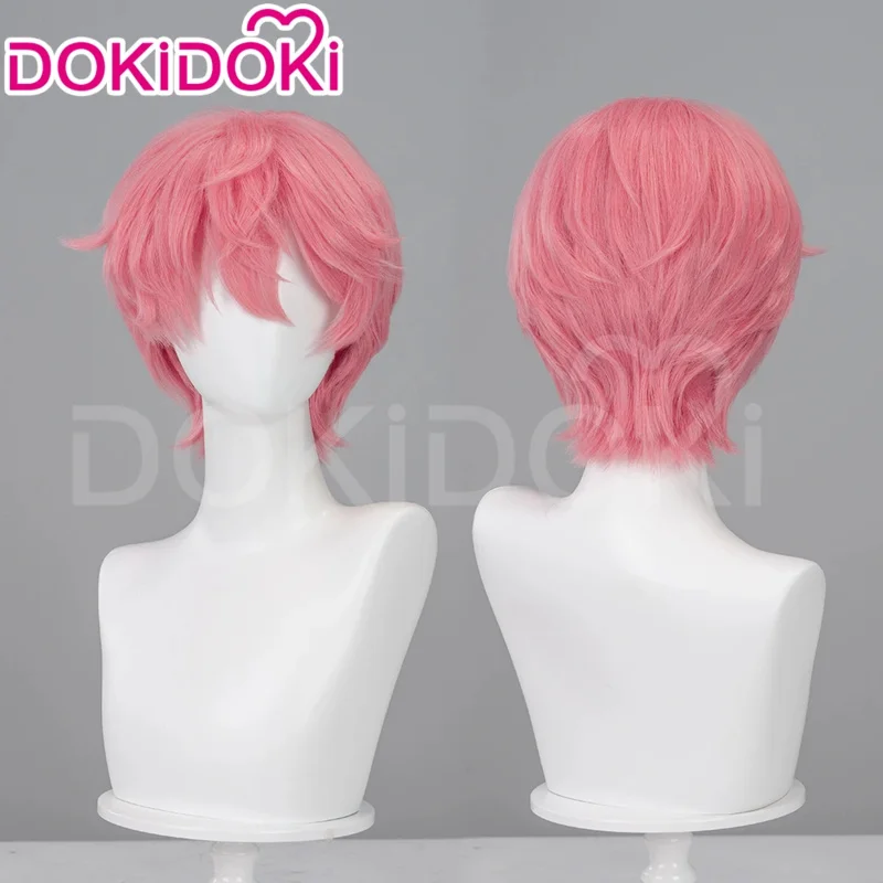 Peluca Mizi Anime Cosplay peluca DokiDoki mujeres 32cm pelo corto rosa Mizi Cosplay gorro de peluca gratis