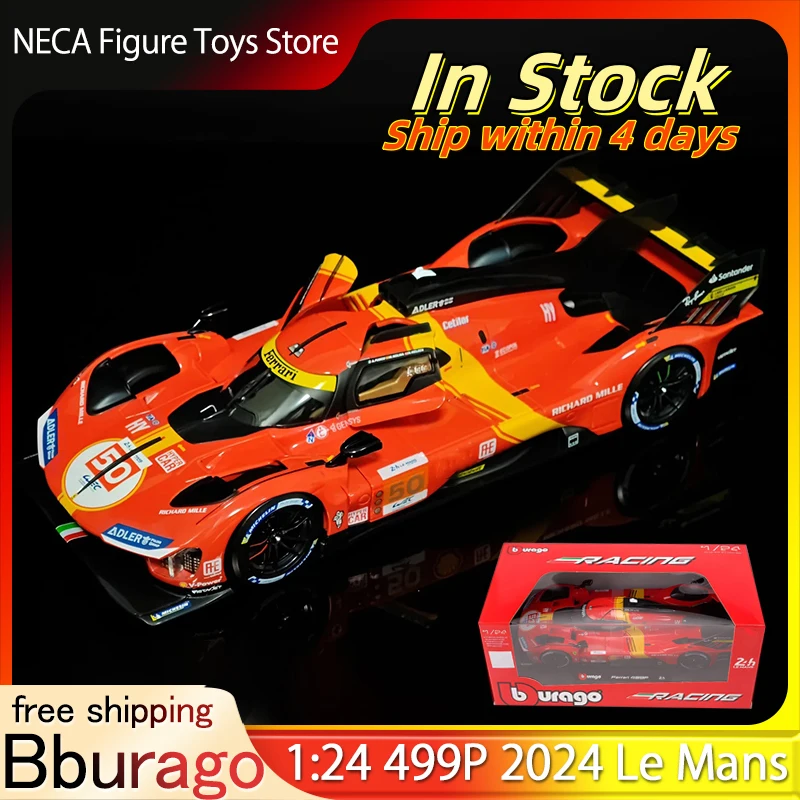 

Bburago 1:24 Scale Diecast Car Model Le Mans 2024 Winner #50 Red Alloy Collectible Racing Toys for Display Premium Quality