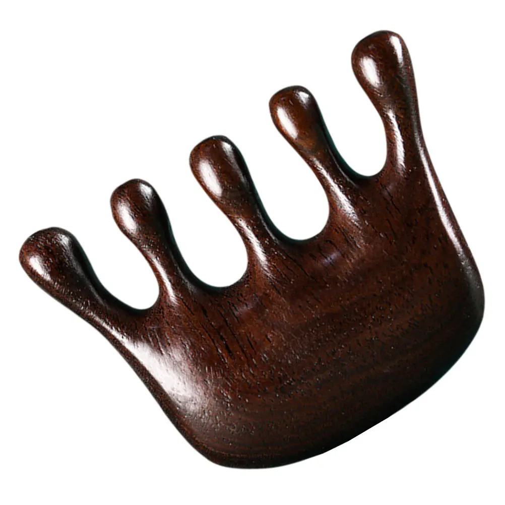

Wooden Massage Comb Five Teeth Natural Sandalwood Scalp Care Head Massage Tool Anti-Static Hair Comb Stimulates Blood