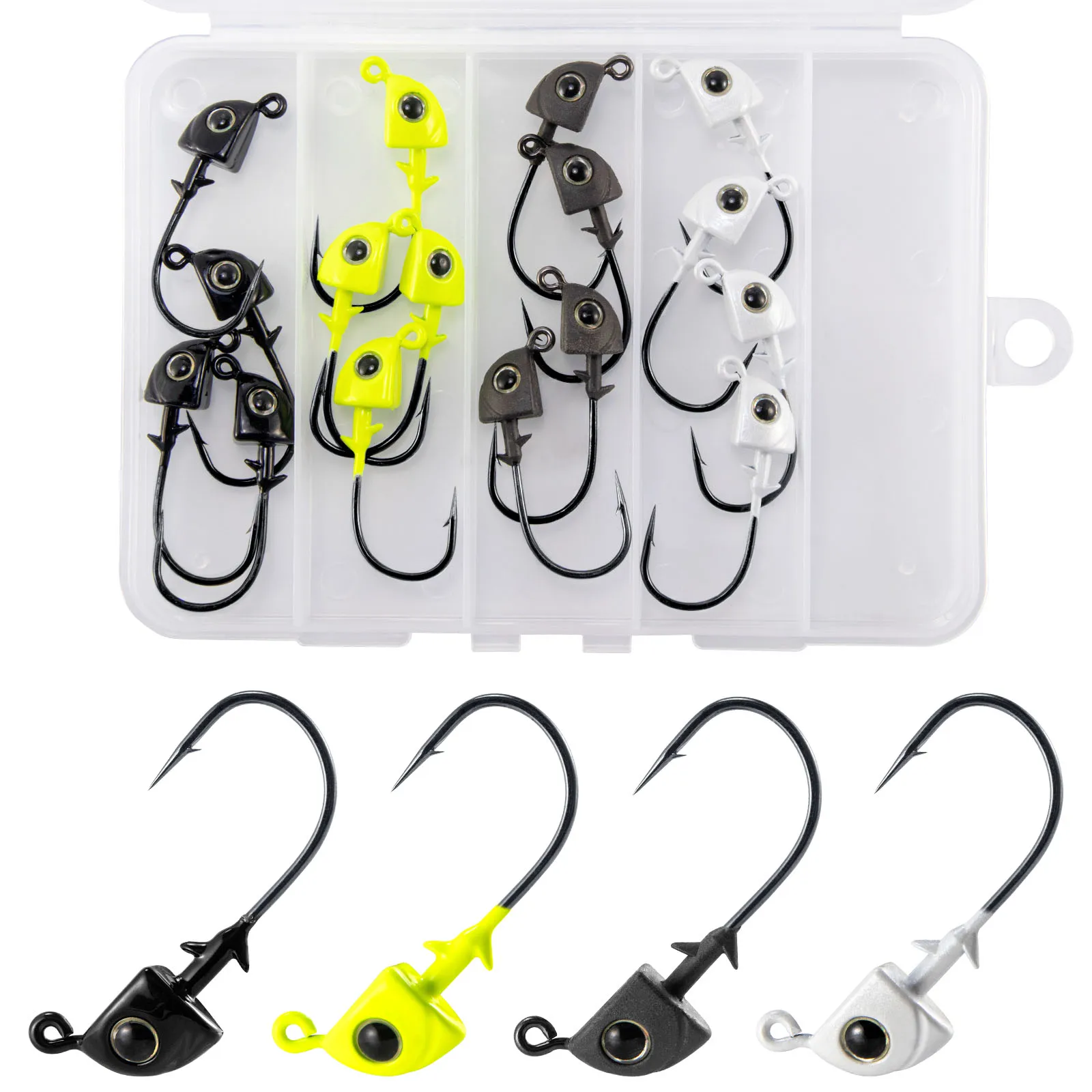 

16pcs Swimbait Jig Heads Hook Tungsten 3.5g-10.2g for Bass Fishing Surf Fishing Flounder Striper Halibut Saltwater