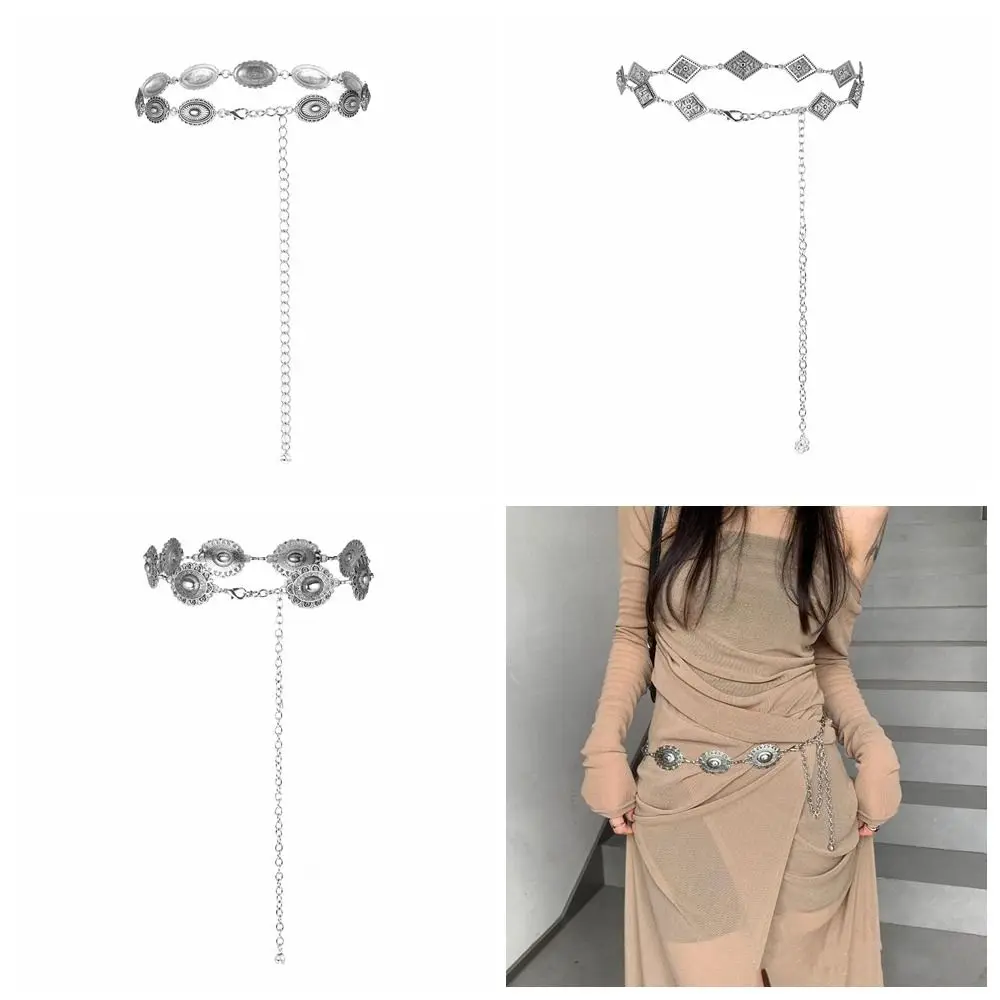 Elegant Adjustable Vintage Waist Chain All-match Ethnic Style Metal Waist Belt Dress Decor Y2K Retro Waistband Daily