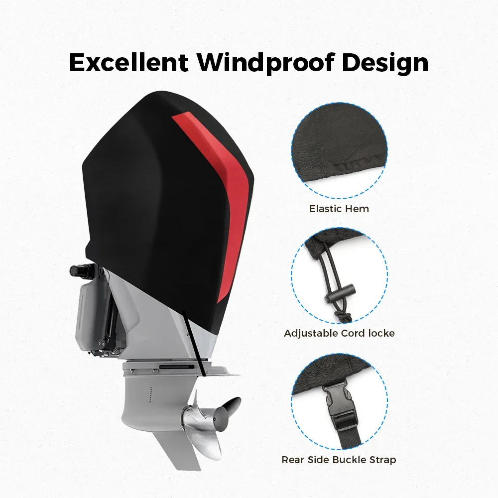 

Outboard Motor Cover 600D Heavy Duty Waterproof Engine Cover For Mercury 250HP,300HP,200-300 PRO XS - 4STR V8 4.6L 2017-2023
