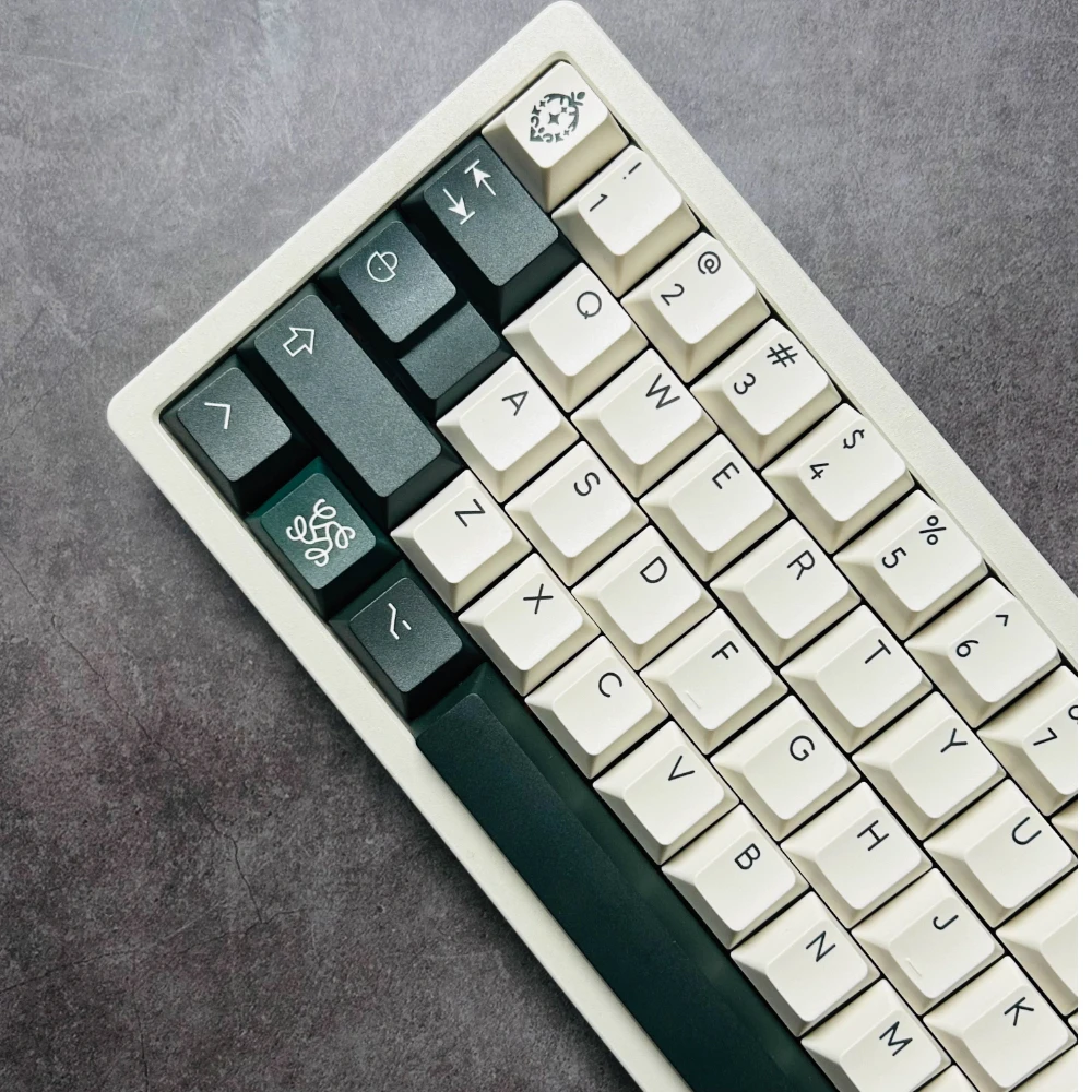 PBT Emma Theme Keycaps PBT صبغ التسامي الأخضر الأبيض مفتاح قبعات الكرز الشخصي Keycap للوحة المفاتيح الميكانيكية سبليت Spacebar