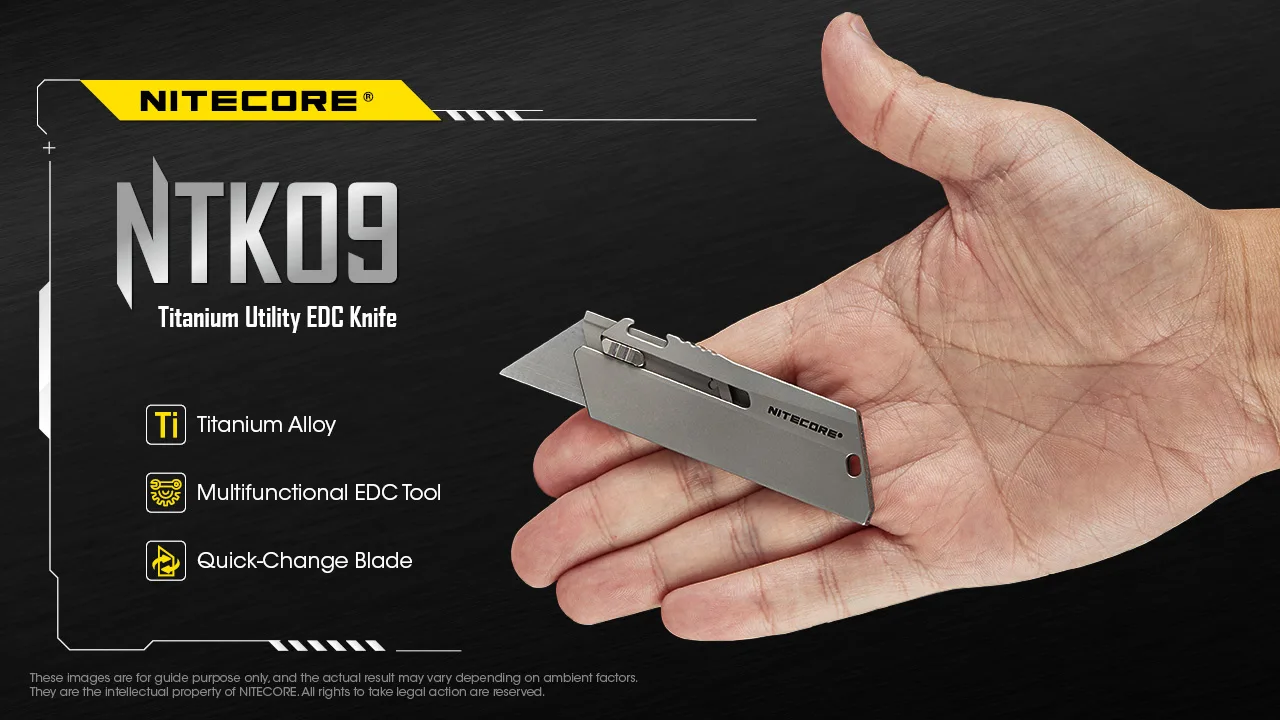 

NITECORE Titanium Alloy Folding Knife Utility Pocket Portable Cutting Tools Metal Handle Pipe Cutter Outdoor Mutifunctional EDC