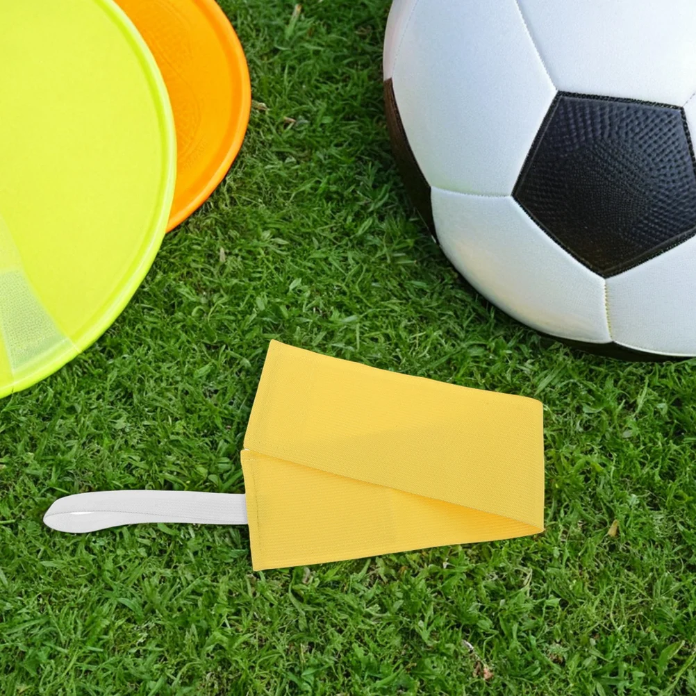 

5Pcs Soccer Captain Armband Elastic Adjustable Reflective Blank Design for Adult Youth Sports Team Building Comfortable Nylon