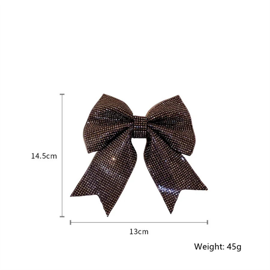 FYUAN Black Bowknot Crystal Hairpins for Women Full Rhinestones Hair Accessories Wedding Jewelry Birthday Gifts