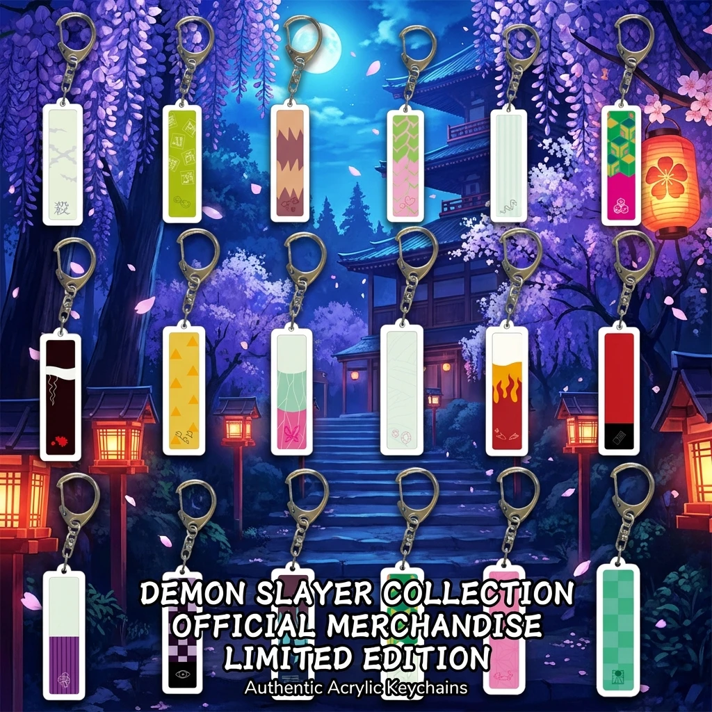 

Demon Slayer Keychain Anime Accessories Acrylic Keychain Key Ring Logo Pendant Keychain Decor Key Holder Keychain Charm