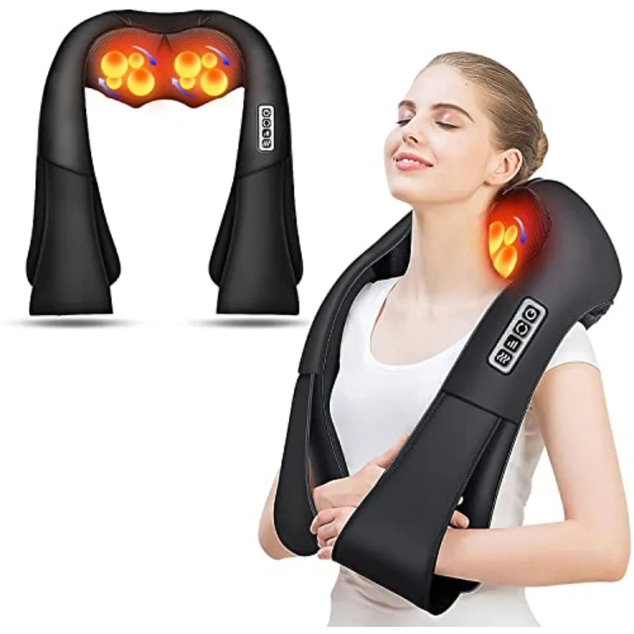 

AERLANG Shiatsu Back and Neck Massager Back Massager Deep Tissue Kneading Neck and Shoulder Massage with Heat Electric Massage