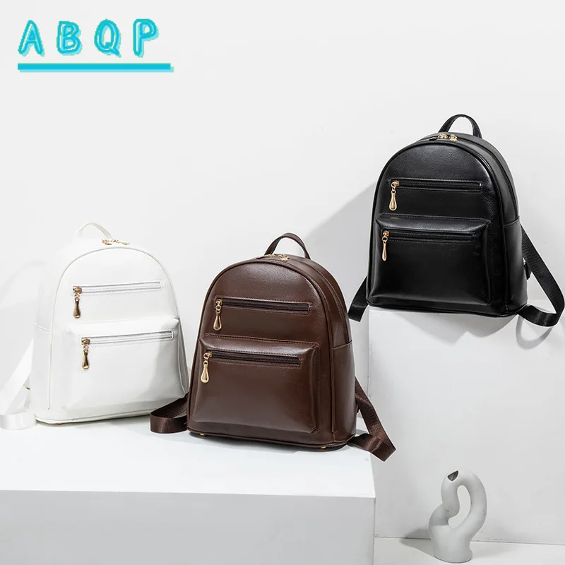 

New Backpack Luxury Brand Fashion Solid Color Women's Backpack PU High Quality Casual Women's Backpack Light and Large Capacity