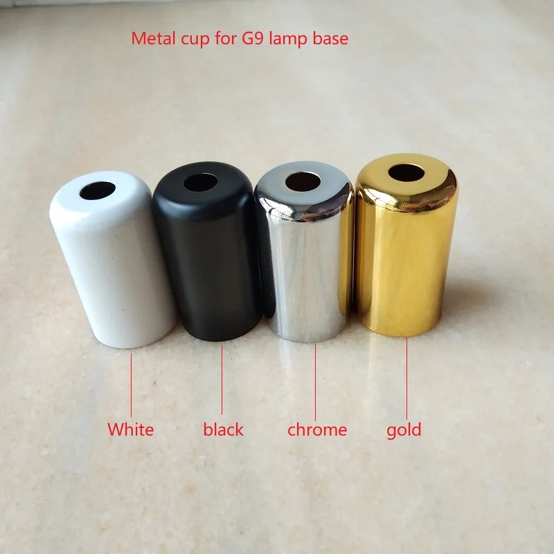 

10pcs Metal Cup Cap 22x40mm Gold Chrome White Black for G9 Lampholder Lamp Base Lighting Accessories