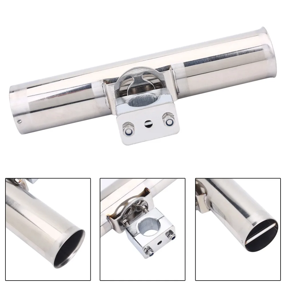 

Прочный держатель для удочки из нержавеющей стали, серебристый, длина 26 см, держатель для удочки, регулируемый держатель для удочки для лодки, морской