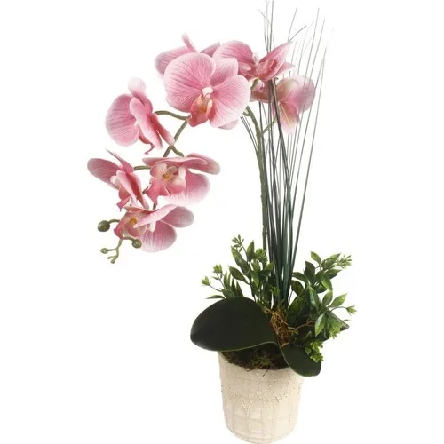 Nettenevime Artificial Flower Orchid Ceramic Plant Pot Pink Wet Orchid