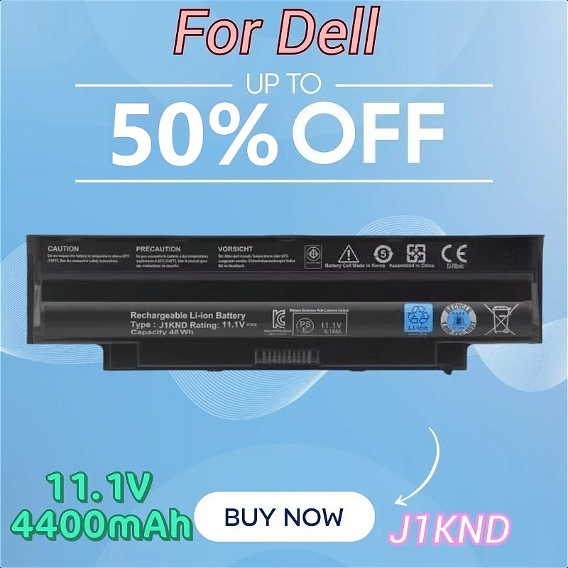 

Аккумуляторы для ноутбуков 11,1 В, 4400 мАч J1KND для Dell N4110 N4010 N5010 N5110 N4050 N3010