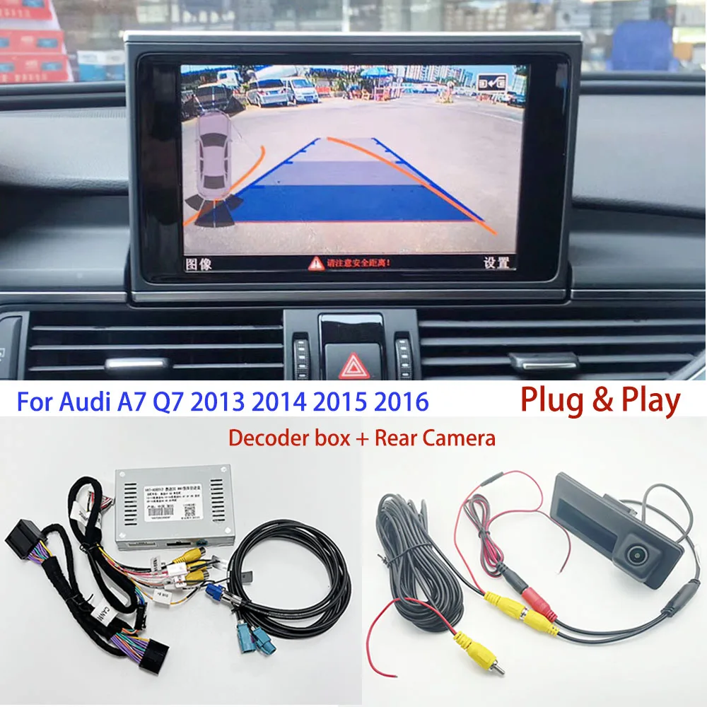 

Car Backup camera Decoder box For Audi A7 Q7 2013 2014 2015 2016 Interface Adapter Original screen upgrade HD Rear View camera