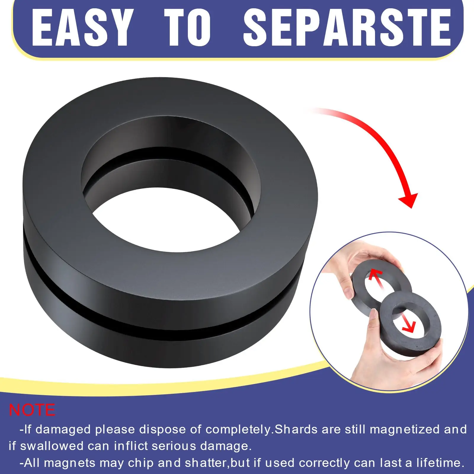 Ferrite Magnet Circular Black Magnets Straight Hole Large Magnetite Iman Aimant Magneten Aimants Imanes Speaker Magnets Hardware