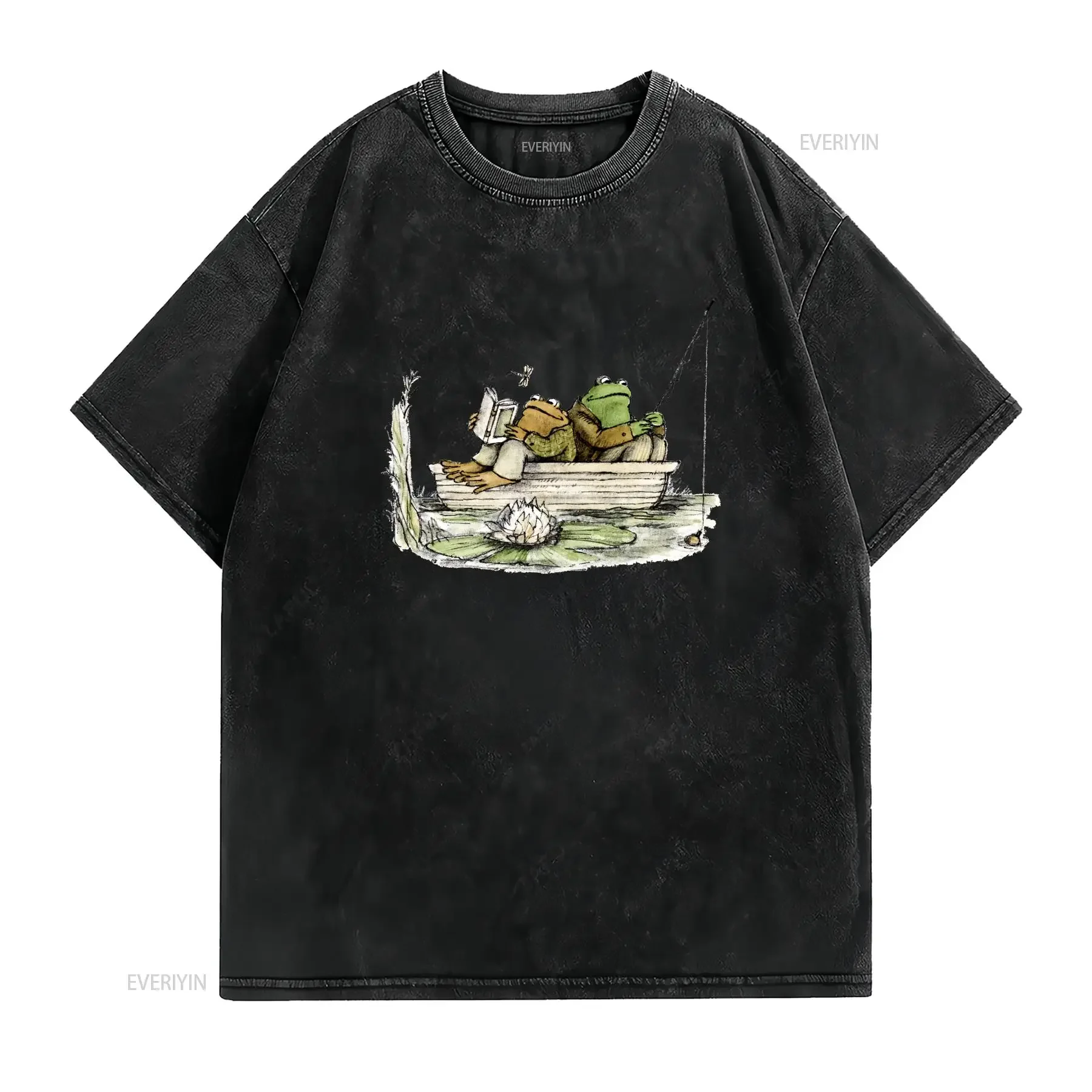 Frog Toad Fishing Fish Sailing Gay Dad Design Cool Music Fashion Top Retro T Shirt 7190 vintage Washed graphic Stretched