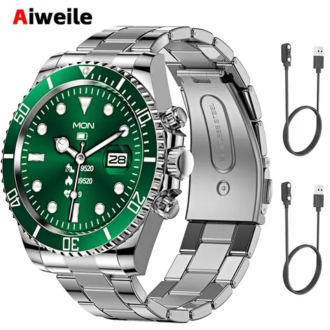 스마트 워치 Man 스마트 워치 AW12, 고급 럭셔리 2024, 안드로이드 IOS, 한국 지지대 스틸 연결 복제, 밀리터리 pk gts4 글로벌