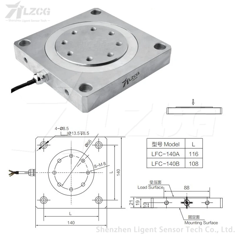 High Precision 10t Flat Plate Force Sensor Load Cell Stable Durable 1/2/5t Planar Stress Pressure Compression Load Cell Force