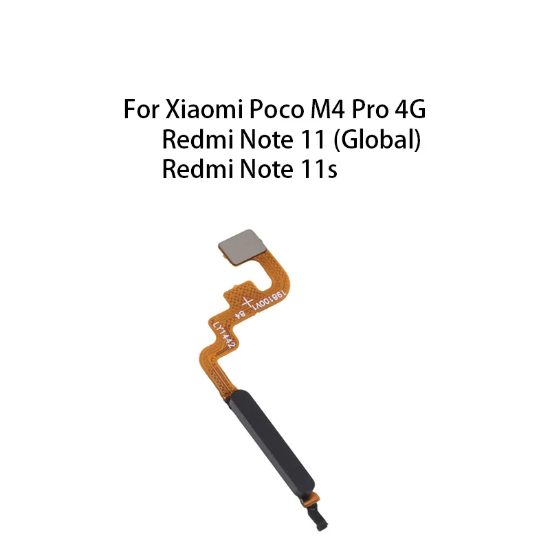 Gefensi Org Home Power Button Fingerprint Sensor Flex Cable For Xiaomi Redmi Note 11 (Global) / Redmi Note 11s / Poco M4 Pro 4G