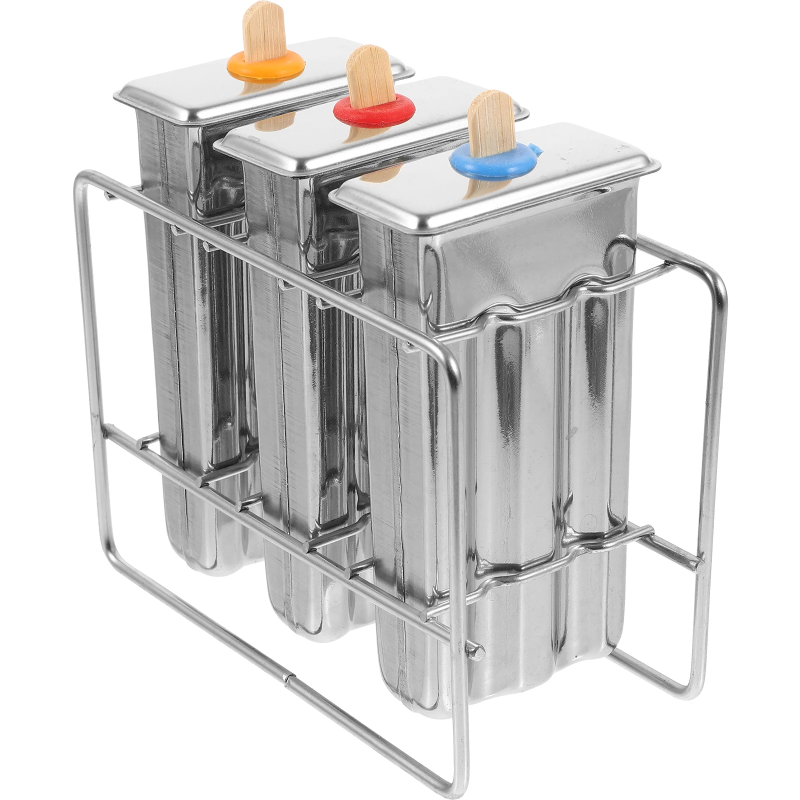 

1 set Stainless Steel Popsicle Mold Smooth Release DIY Ice Cream Maker Metal Ice Cube Mold Household Kitchen Bar Tools