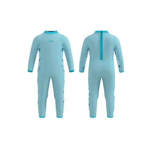 Imagen 2 del producto Traje de neopreno de 2mm para niños y niñas, trajes húmedos con cremallera trasera para bebés, traje de baño completo, traje de baño cálido de una pieza