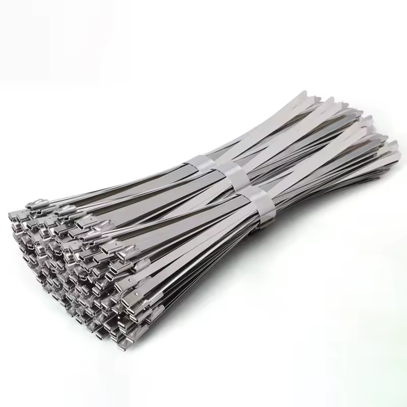 Attaches de câble autobloquantes rapides en acier inoxydable, fermeture éclair polyvalente, attaches rondes d'accès en métal, 100mm, 304 pièces, 4.6
