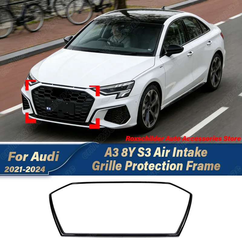 

For Audi A3 8Y S3 2021 2022 2023 2024 Automobile Darth Vader Style Front Bumper Medium Frame Body Modification Kit