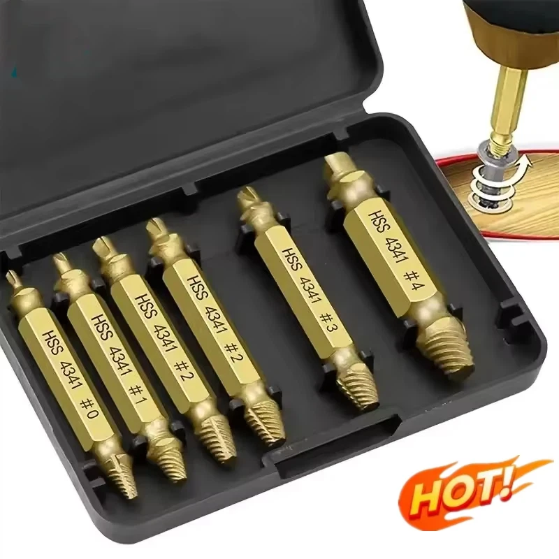 Damaged Screw Extractor Set HSS Drill Bit Stripped Broken Remover Small Easily Quickly Take Out Kit Demolition Power Tools 2026