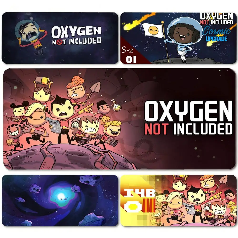 game Oxygen Not Included Mouse Pad MousePad Stitched Edge Waterproof Desk Mat Anti‑Slip Rubber Base for PC Laptop Gaming Office