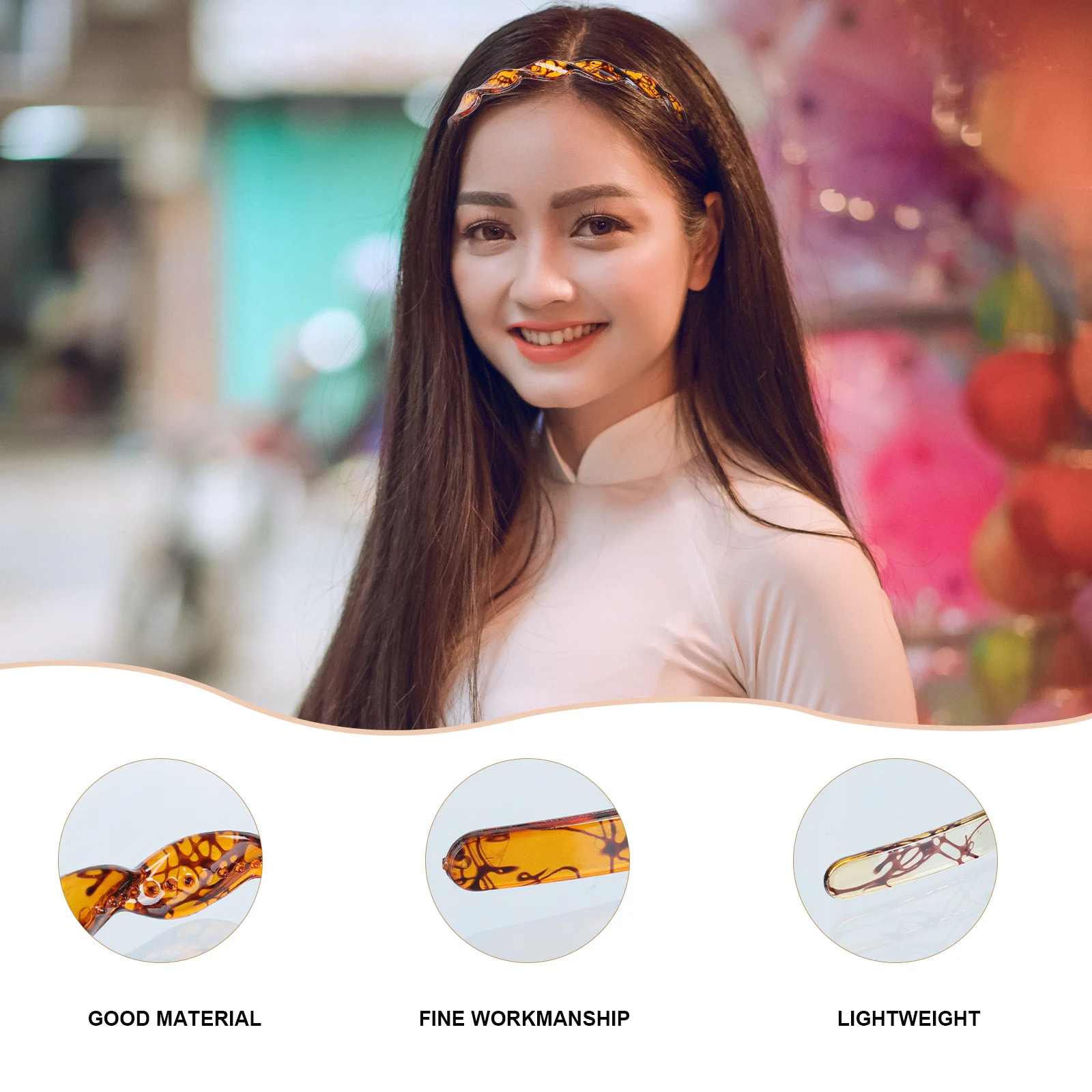 

3Pcs Resin Simple U-Shaped Hairbands for Women Face Washing Makeup Sports Non-Slip Hair Accessories Hair Hoops Beauty Hairbands