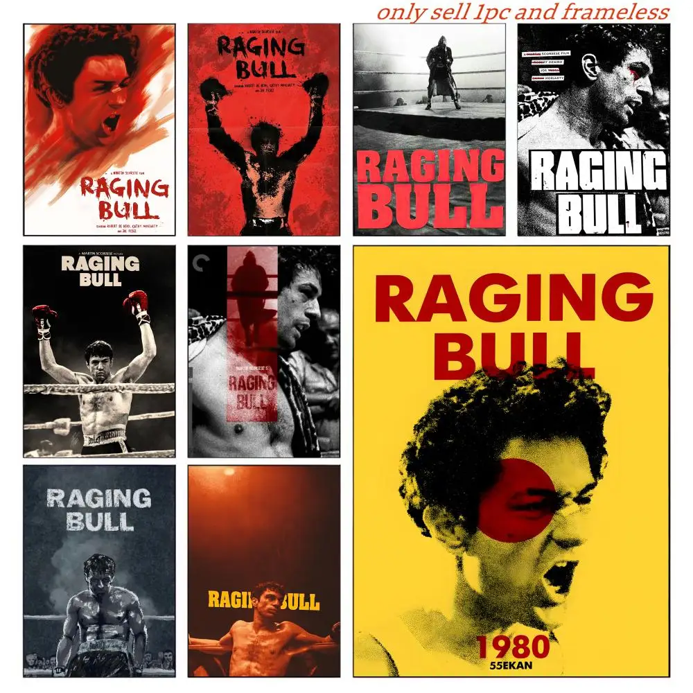 R-Raging Bull Moive Poster Posters Sticky Vintage Room Home Bar Cafe Decor Kawaii Room Decor