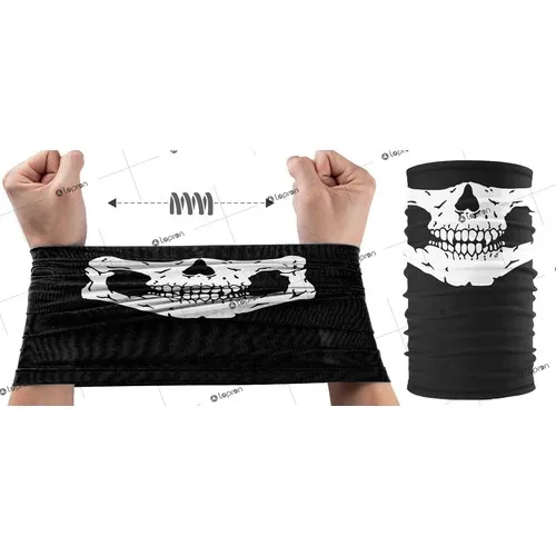 Lopron Buff Neck Bandana Dry Head Skeleton Mask Biker Ski Mask-Neck Collar-Mask-Baf-Cigarette Holder