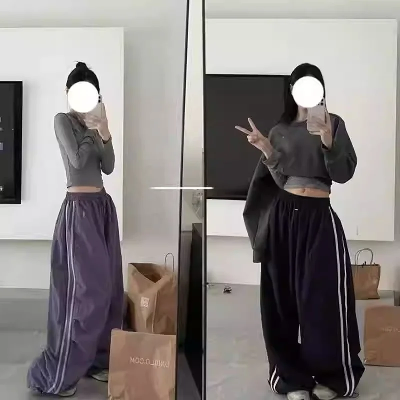 

Men's Vintage American Striped Loose Leggings Casual Pants Extra Large Size 300 Pou Straight Tube Couple's Pants