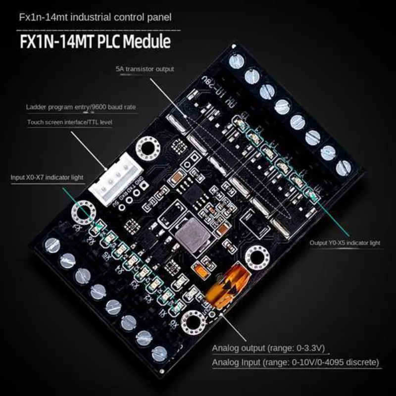 FX1N-14MT PLC Control Board With Analog Output PCB Industrial Controller Module Kit