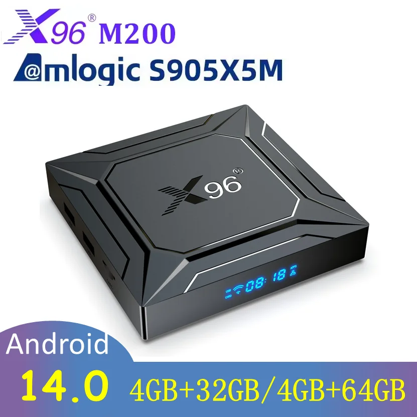 

Android 14 S905X5M TV Box X96 M200 1000M LAN AV1 BT 2.4G&5G Dual Wifi Al-SR Smart Video Media Player Set Top Box