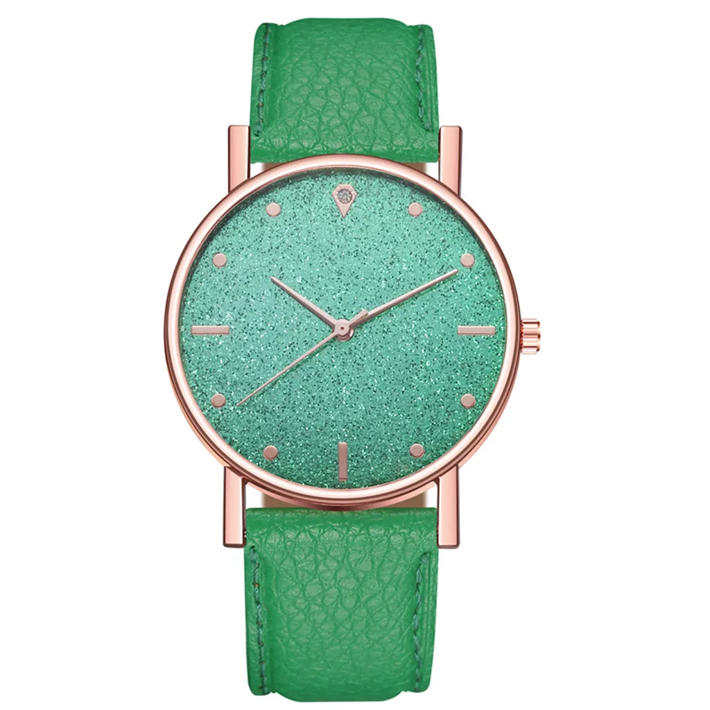 Montre à quartz avec bracelet en cuir pour femme, simple, cadran rond, décontracté, rapide, sans fil, régulier, tout match, loisirs, mode