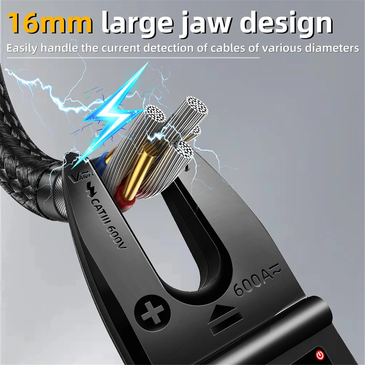 AB52 U5 DC AC Current Tester 600A U-Shaped Clamp Meter True RMS Auto-Ranging TFT Screen USB Rechargeable 1200mAh NCV Multimeter