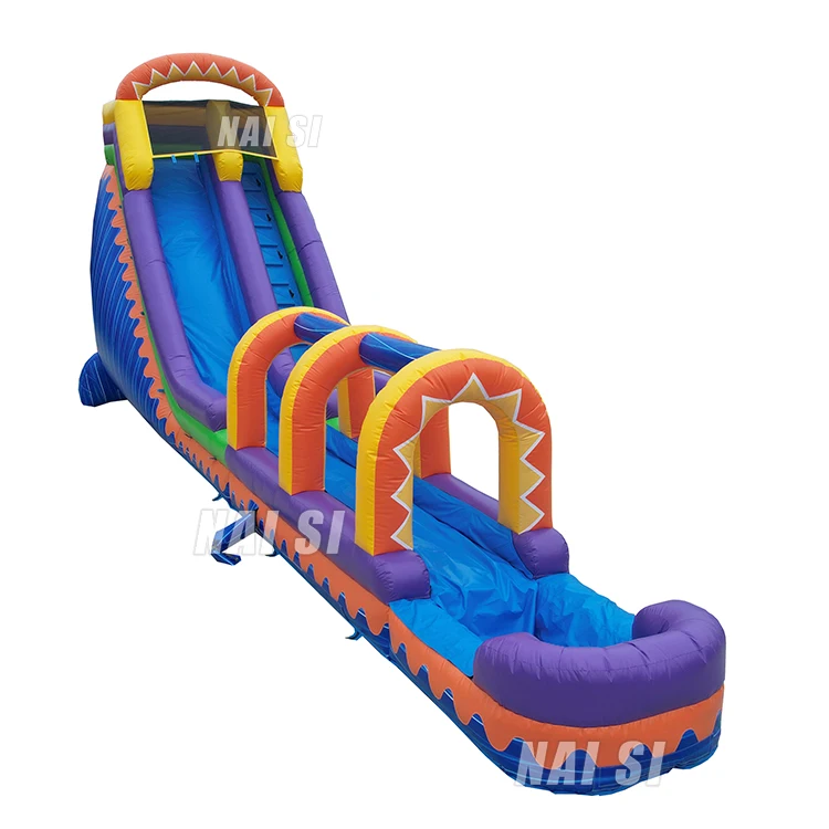 22ft Adults Commercial Inflatable Water Slide N Slip Water Slide With Swimming Pool for Rental