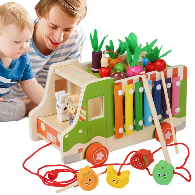 Shape Matching Puzzle Carrot Wooden Color Shape Sorter Activity Puzzle Educational Shape Sorter Toy Learning Matching Toys For